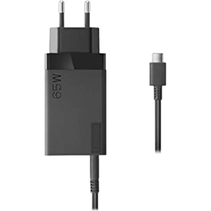 Lenovo 40AW0065EU, 65 W Notebook Netzteil, Schwarz, mit USB-C und EU-Stecker für 100V-240V Steckdosen – Bild 2
