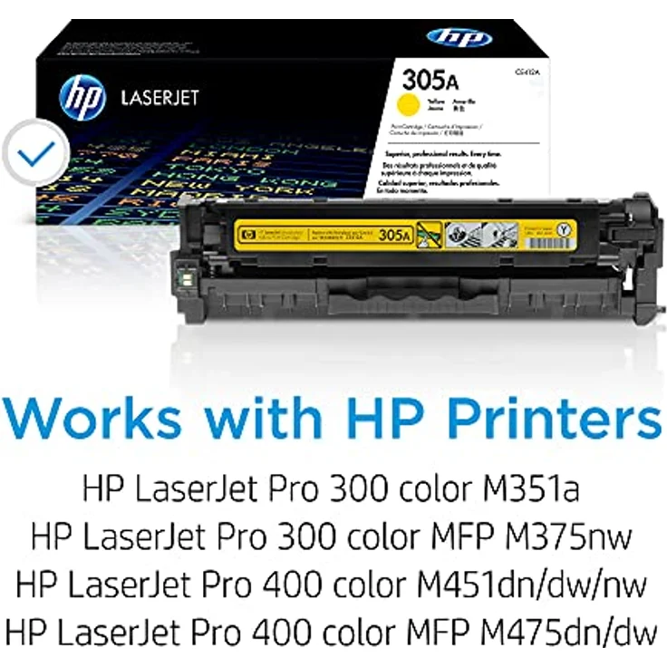 HP 305A (CE412A) Gelb Original Toner für HP Laserjet Pro M351, M375nw, M451, M475 – Bild 3