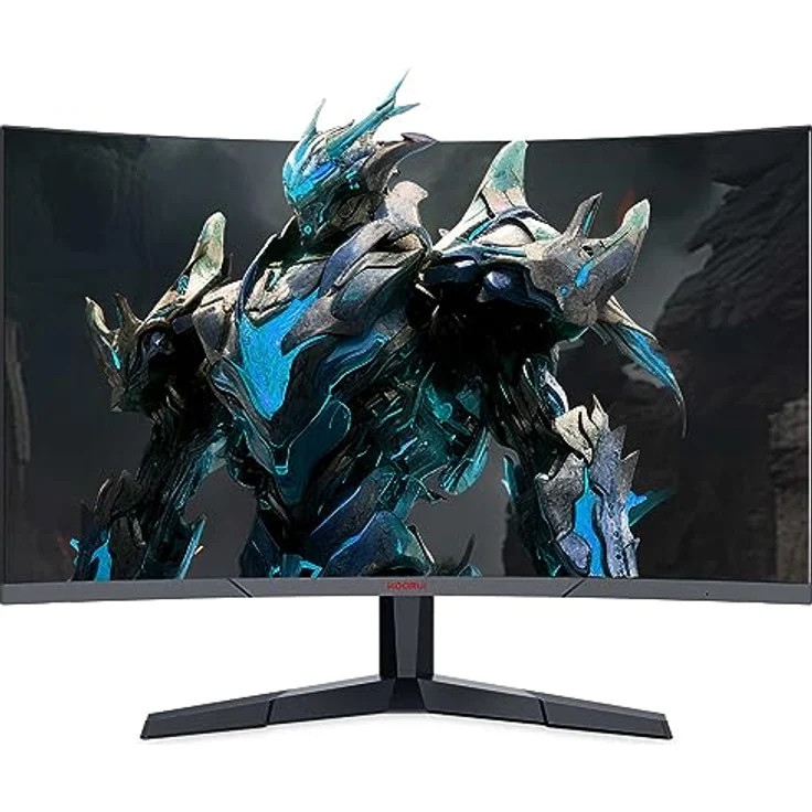 KOORUI 24 Zoll Gaming Monitor mit 1800R, FHD 1080p, 4ms Reaktionszeit,165Hz Bildwiederholraten, DCI-P3 90%, SRGB 100%, HDMI 1.2, DP 1.2, Audioanschluss, 250cd/m² Helligkeit Schwarz 24E6C – Bild 2