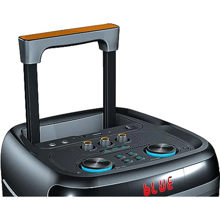 Majestic Flame T88, Party Bluetooth-Lautsprecher mit Trolley, LED-Lichtern, USB/Micro SD/AUX, Fernbedienung und Mikrofon, wiederaufladbarer Akku, Tragbar mit Rollen – Bild 3