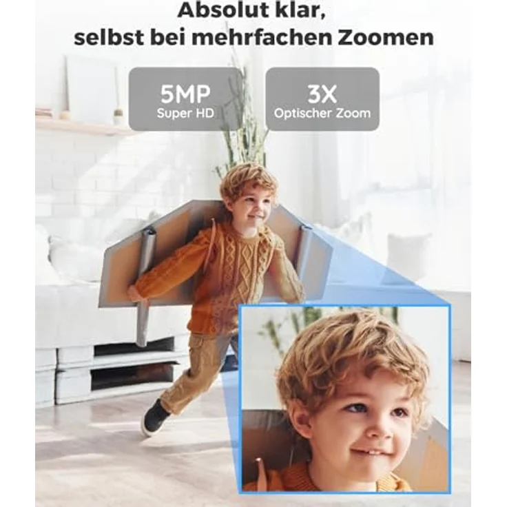 Reolink E1 Zoom, 5MP PTZ WLAN Überwachungskamera Innen mit 3X optischem Zoom, Nachtmodus und zwei-Wege-Audio – Bild 2