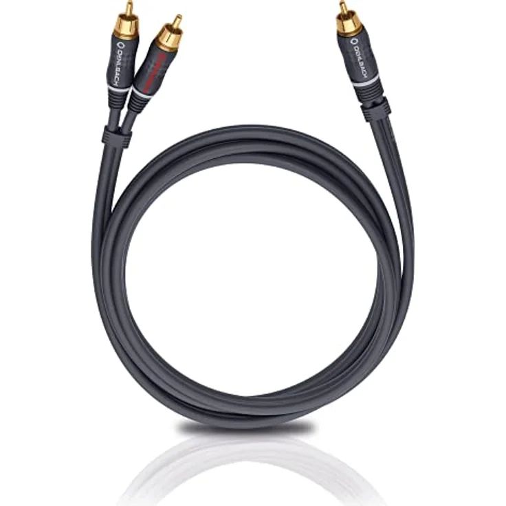 Oehlbach BOOOM | Y-Cinch Subwoofer-Kabel | 2x Cinch auf 1x Cinch | Audiokabel, OFC, rund, blau Anthrazit, 12.5 m – Bild 6