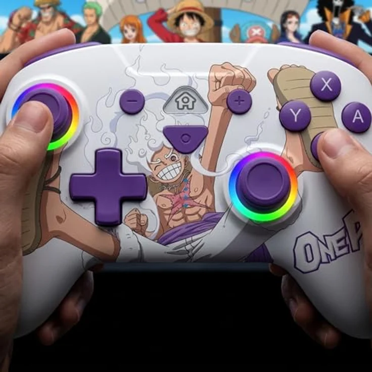 Subsonic One Piece Wireless Controller für Nintendo Switch, weiß, mit LED-Joystick-Beleuchtung, programmierbaren Rücktasten und Bewegungssensoren – Bild 2