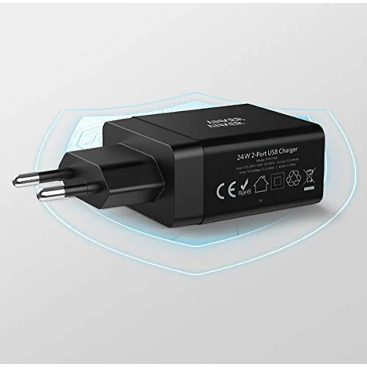 Anker 24 W 2-Port USB Wandladegerät, schwarz (A2021313) – Bild 3