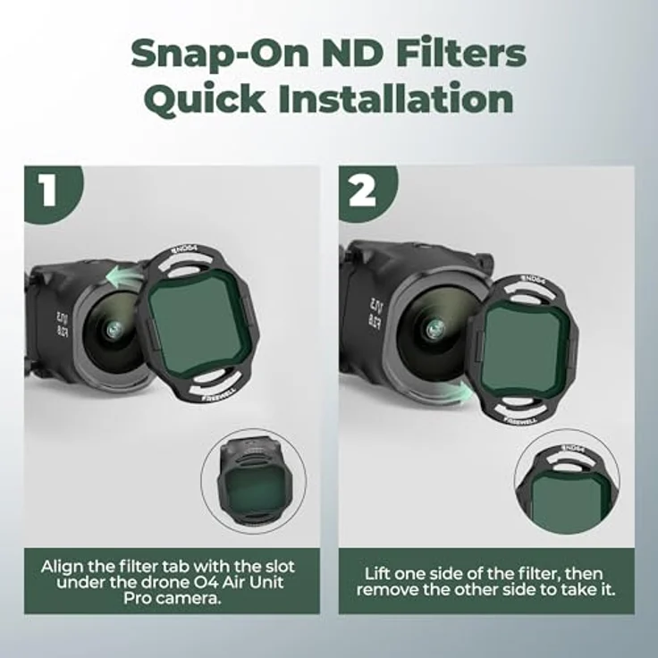 Freewell ND-Filter 4er-Pack für DJI O4 Air Unit Pro, ND8, ND16, ND32, ND64, Hochwertiges optisches Glas für filmische Aufnahmen – Bild 5