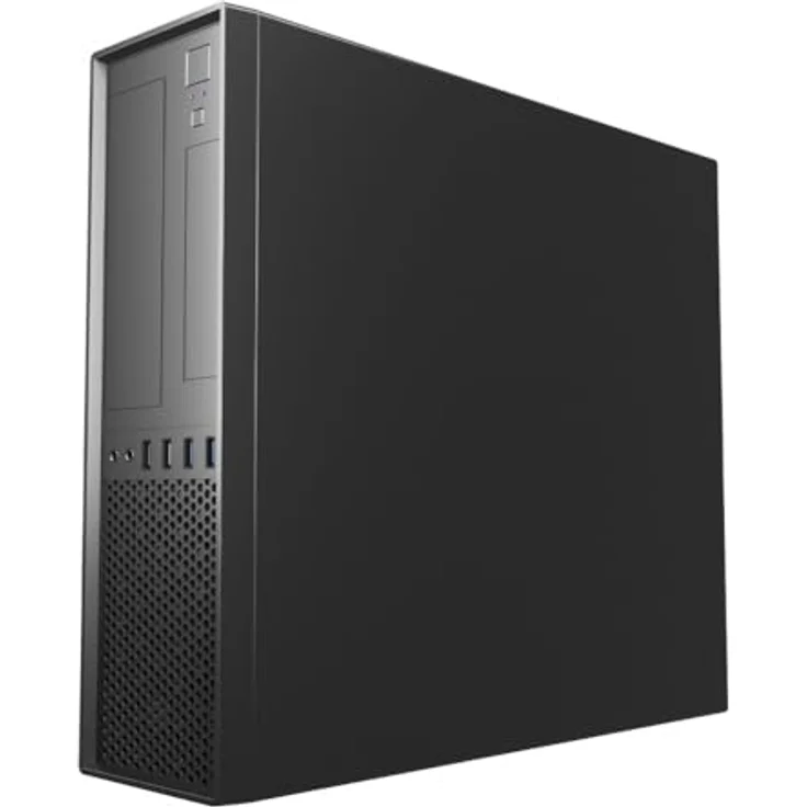 UNYKAch Slim UK3001 PC-Tower-Gehäuse, Micro-ATX, Schwarz, 4x USB-Anschlüsse, platzsparendes Design, sicherheitszertifiziert – Bild 3