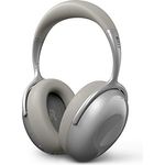 KEF Mu7 Kabelloser Kopfhörer mit aktiver Geräuschunterdrückung, Silver Grey