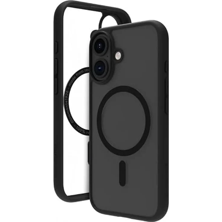 dbramante1928 Grenen MagSafe Bumper Case für Apple iPhone 16, Schwarz, 100% recyceltes Material, stoßfest bis 2 m, erhöhte Kanten für Kameraschutz – Bild 1