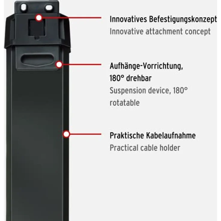 Brennenstuhl Premium-Line Comfort Switch Plus Steckdosenleiste 6-Fach (3m Kabel, zusätzlicher Hand-/Fußschalter, Steckdosenleiste Wandmontage, Made in Germany) schwarz/grau – Bild 4
