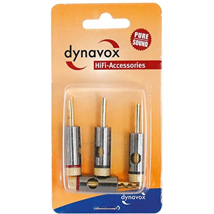 Dynavox 206436 Drahtverbinder Banana schwarz, gold, metallisch, rot (206436) – Bild 4
