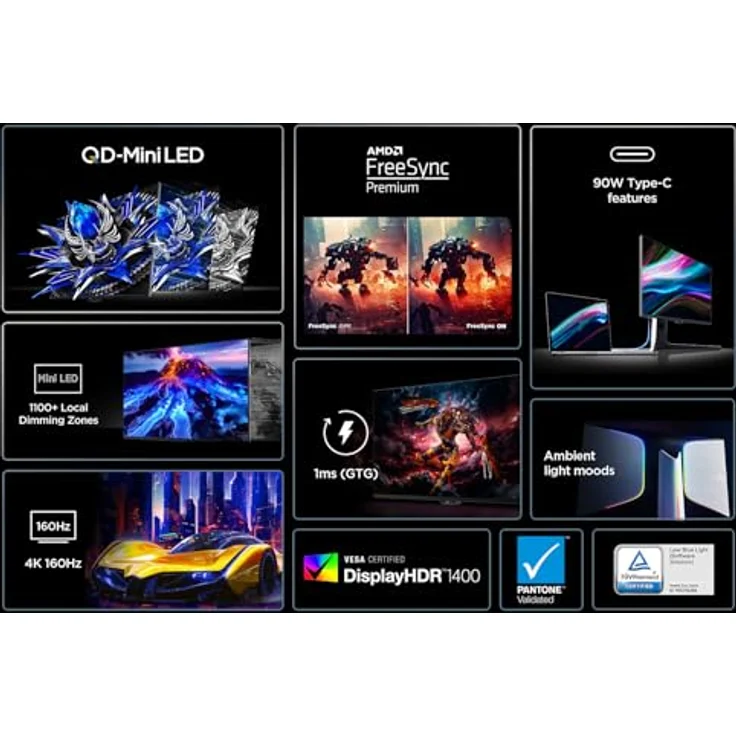TCL 27R83U, MiniLED-Monitor mit 1100 Zonen, 4K, 160 Hz, AMD FreeSync Premium, HDR 1400 – Bild 5