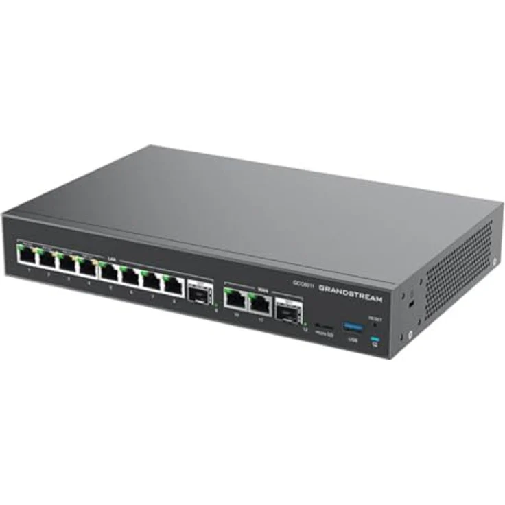 Grandstream GCC6011, Netzwerk Switch mit 12 Ports, integrierter IP-PBX, VPN-Router und Firewall, Schwarz – Bild 2