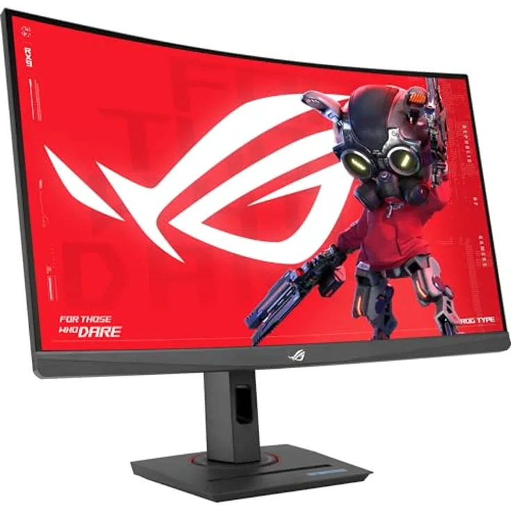 ASUS ROG Strix XG27WCS - 27 Zoll WQHD Curved Gaming Monitor - 180 Hz, 1ms GtG, FreeSync, AdaptiveSync, ELMB-Sync, DisplayHDR 400 - Fast VA, 16:9, 2560x1440, DisplayPort, HDMI, 7.5W USB-C, ergonomisch, Schwarz