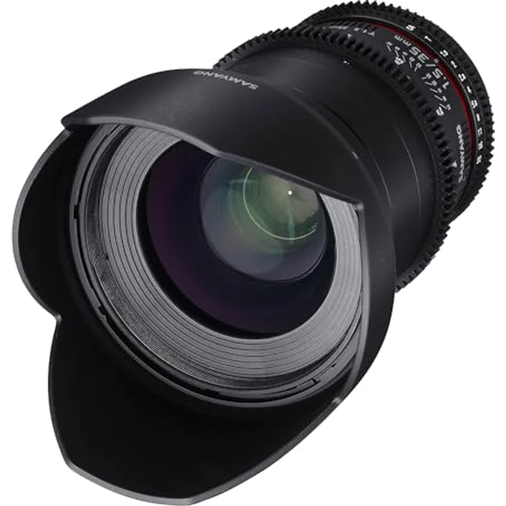 Samyang 35-1,5 Objektiv Video DSLR II Canon EF manueller Fokus Videoobjektiv 0,8 Zahnkranz Gear, Weitwinkelobjektiv schwarz – Bild 2