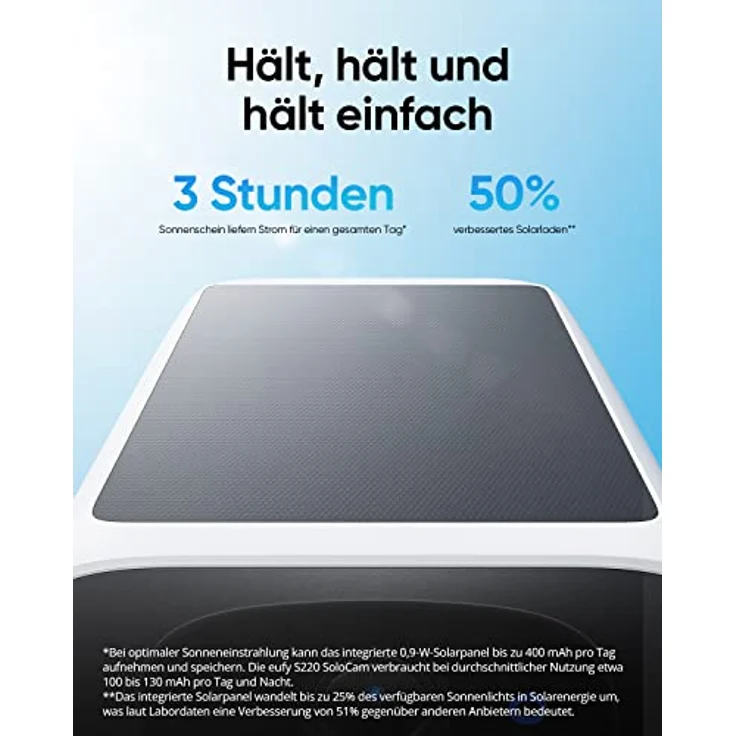 eufy Security überwachungskamera aussen S220 SoloCam, 2K Auflösung, überwachungskamera aussen solar, Nonstop Power mit Solar, 2,4 GHz WLAN, ohne ABO, ohne monatliche Kosten – Bild 2