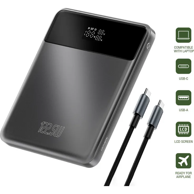 4Smarts Powerbank Enterprise Slim, 122.5W Akkupack mit 2 USB-C und 2 USB-A Ports
