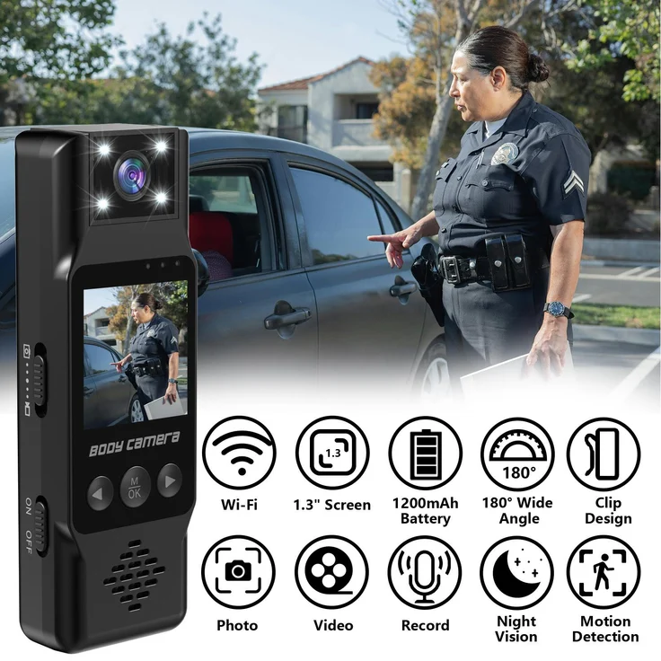 Exlene Sportkamera L13, Tragbare Mini-Kamera mit 4K-HD-Auflösung, WLAN, Nachtsicht und 180° drehbarem Objektiv