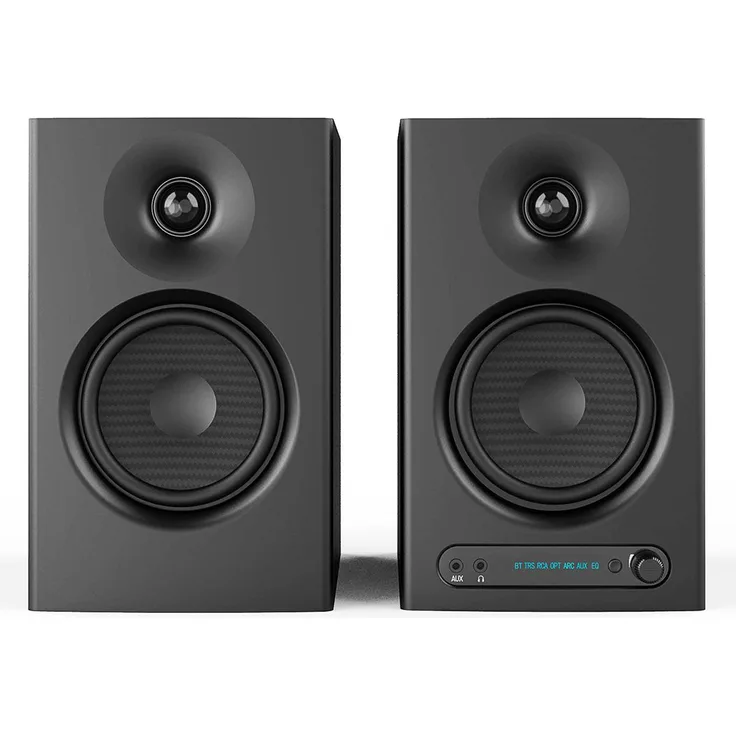 Dopwii Vocal Fever 2.0, 4-Zoll Studiolautsprecher mit Bluetooth 5.3, Holzgehäuse, 60 W Nennleistung, Cinch und Glasfaser-Eingang