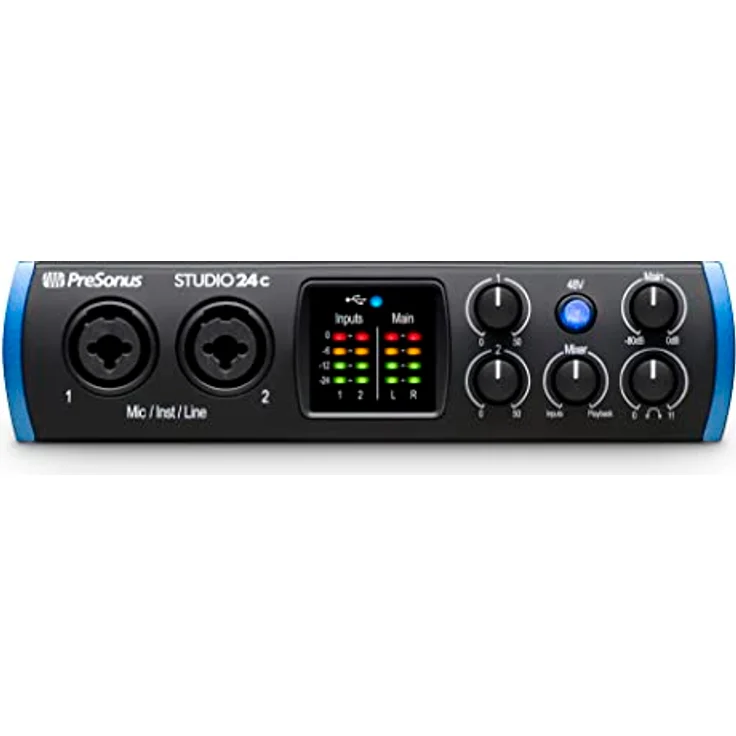 PreSonus Studio 24c, 2 Eingänge/2 Ausgänge, 192 kHz, USB-C Audio Interface mit software bundle inklusive Studio One Artist DAW, Ableton Live Lite und mehr für Aufnahme, Streaming und Podcasting – Bild 2