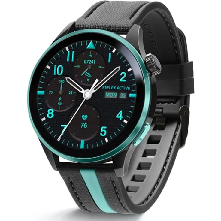 Reflex Active Serie 54, AMOLED GPS Smartwatch in Schwarz und Grün mit Smart-Calling und Fitness-Tracking – Bild 2