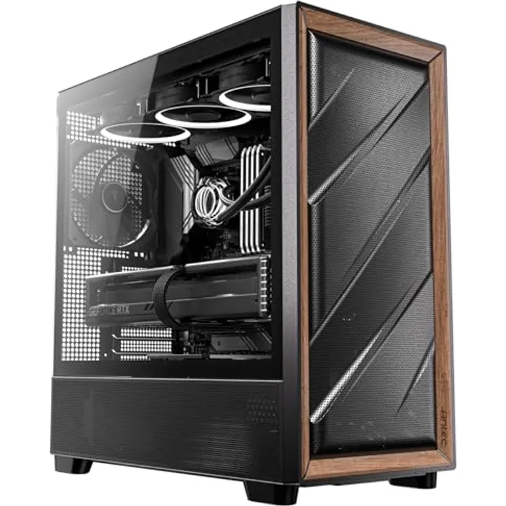 Antec GEH Antec Flux Midi Tower schwarz Retail, PC-Gehäuse mit multidirektionalem Entlüftungsdesign und Unterstützung für bis zu 9 Lüfter