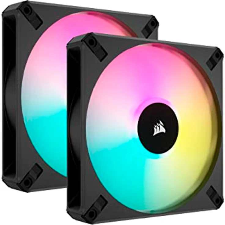 Corsair iCUE AF120 RGB ELITE 120mm PWM Dreifach-Lüfter-Kit - Acht RGB-LEDs Pro Lüfter - AirGuide-Technologie - Fluiddynamisches Lager - Inklusive iCUE Lighting Node CORE Controller - Schwarz – Bild 1