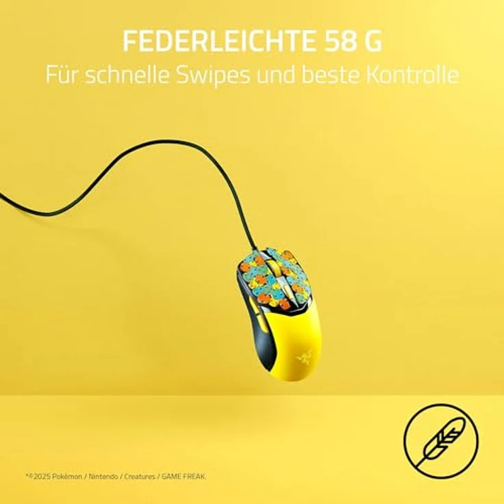 Razer Cobra Pokémon Edition, Leichte kabelgebundene Gaming-Maus mit 8500 DPI Sensor, 58g, optische Mausschalter 3th Gen, Chroma-Beleuchtung mit Gradient Underglow, Speedflex-Kabel | Pokémon Kanto – Bild 2