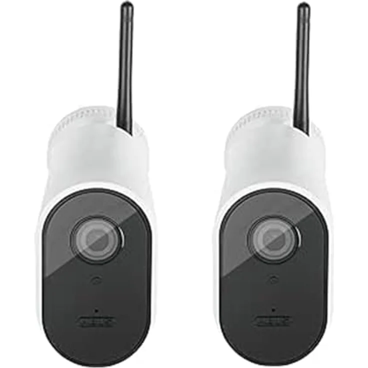 ABUS WLAN Außen-Kamera PPIC44520 - Überwachungskamera mit App, Bewegungserkennung, Objektunterscheidung, Push-Benachrichtigung, Nachtsicht, 8-GB-Speicherkarte, 1080p/Full HD, Masking, Weiß, 2er Set – Bild 1
