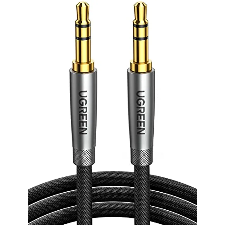UGREEN 3,5mm Klinke auf Klinke Aux Kabel Stereo Audio Klinkenkabel für Autoradio, Kopfhörer, Galaxy A/M Serien, Redme Note Serie, PC, Tablets, Lautsprecher, MP3/ MP4 Player usw. (1m)