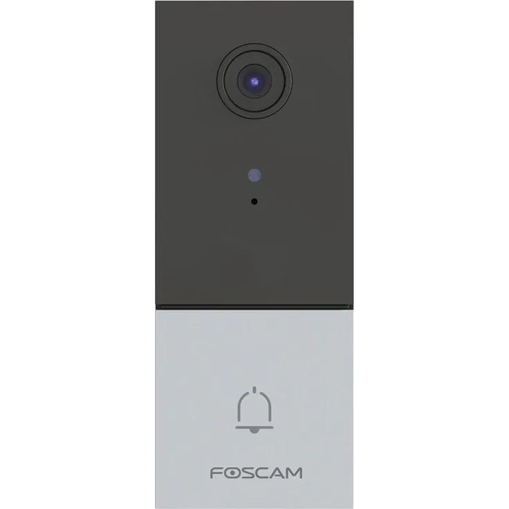 Foscam VD1 Video-Gegensprechanlage, 4 MP mit Nachtsichtfunktion, IP65-zertifiziert, Schwarz/Silber