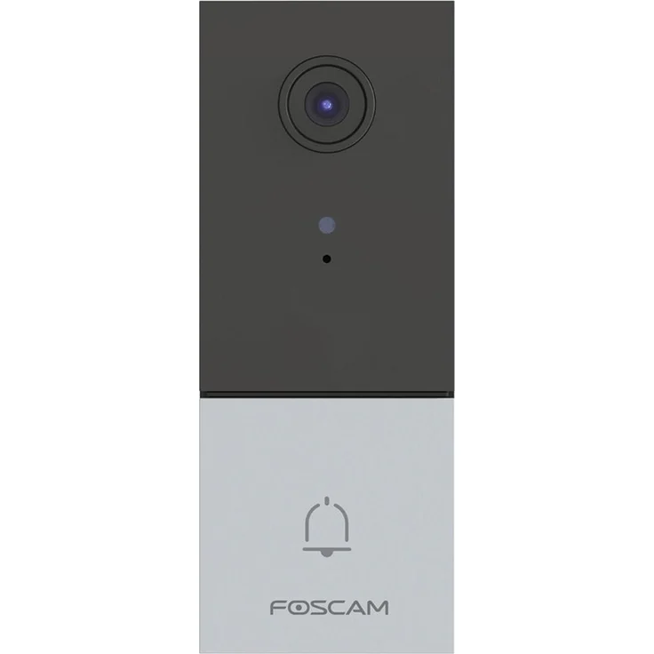 Foscam VD1 Video-Gegensprechanlage, 4 MP mit Nachtsichtfunktion, IP65-zertifiziert, Schwarz/Silber – Bild 1