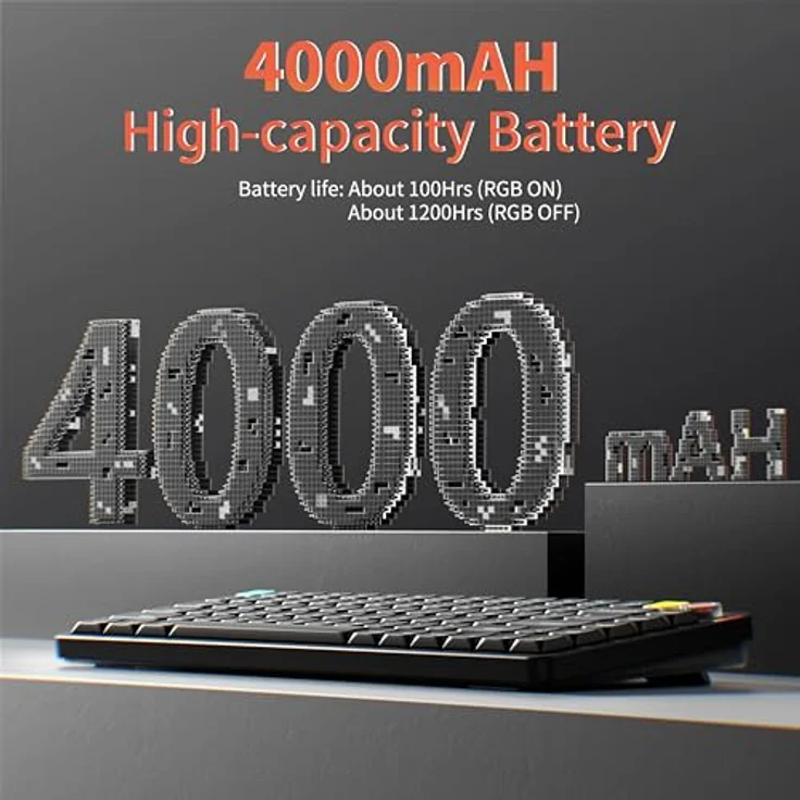 Nuphy Air75 V3 Kabellose Mechanische Tastatur Hot Swappable, 84 Taste 75% ANSI US Layout, Custom Low Profile, RGB LED, Gasket Mounted, Bluetooth/2.4GHz/USB-C, Schwarz Brown nano – Bild 3