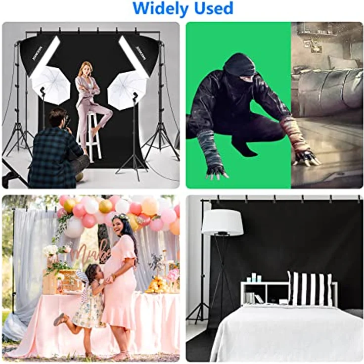 NEEWER Fotografie Lichtsset mit Hintergründen,8,5ft x 10ft Hintergrund Ständer,800W äquivalente 5700K LED Lampen Schirm Softbox kontinuierliche Licht,Foto Studio Geräte für Porträt Produktfotografie – Bild 3