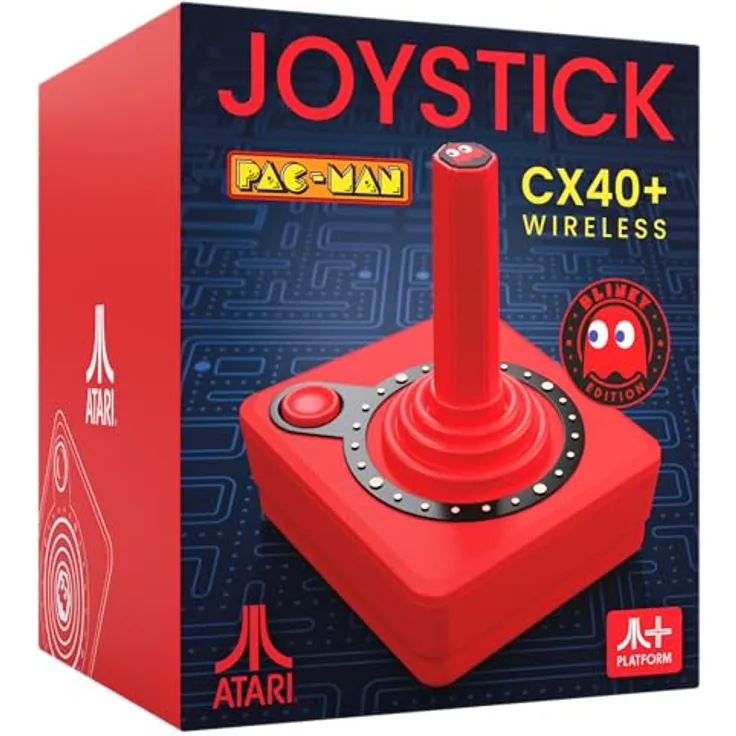 Plaion CX40+ Pac-Man Edition, Wireless Gaming Controller im klassischen Pac-Man-Design, Rot
