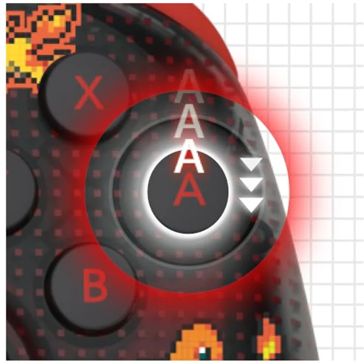 HORI PAD Turbo Wireless Controller - Pokémon Pixel Red - Ergonomischer Controller mit TMR-Sticks, Gyro-Sensoren und programmierbaren Rücktasten für Nintendo Switch 2 – Bild 8