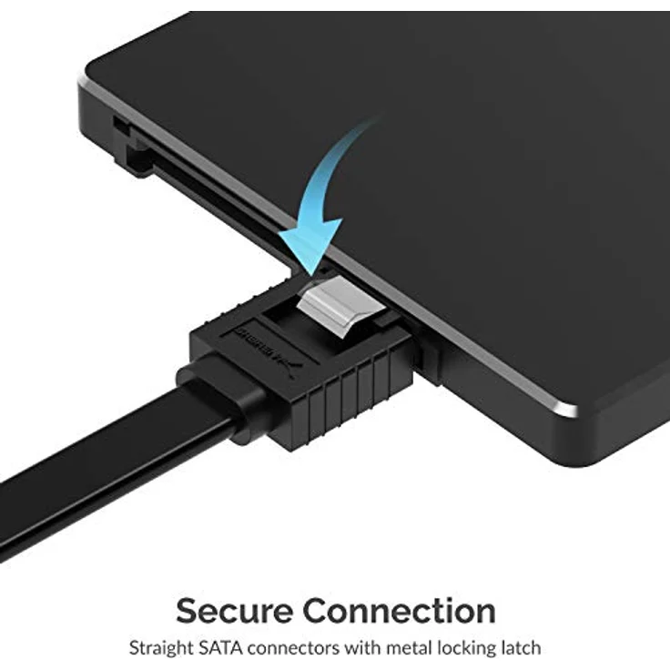 Sabrent SATA III Kabel 6Gbps, sata 3 kabel, (3 Stück), HDD/SDD Datenkabel 50cm, Gerades pc SATA kabel mit Verriegelungsriegel für SATA Festplatten HDD/SSD, CD- und DVD-Laufwerke, Schwarz (CB-SRK3) – Bild 5