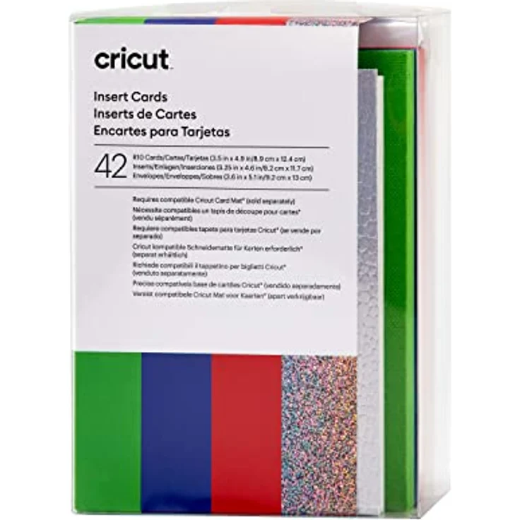 Cricut Insert Cards Rainbow R10, Kartenset in Rot, Blau und Grün für personalisierte Grußkarten mit klebstofffreiem Design – Bild 9