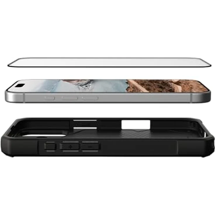 URBAN ARMOR GEAR UAG Displayschutzfolie für iPhone 17, gehärtetes Glas, HD-klar, Anti-Fingerabdruck, bruchsicher, transparenter schwarzer Rand – Bild 4