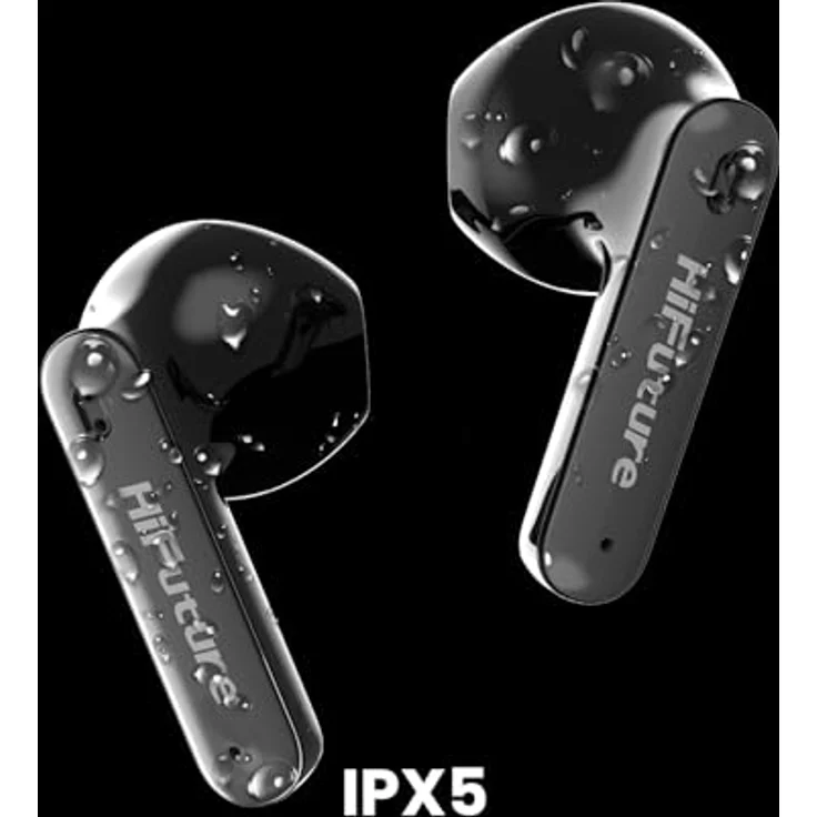 Hifuture Sonic Colorbuds 2 kabellose Kopfhörer, TWS, Bluetooth 5.3, IPX5, 5 Stunden (Ohrhörer), 15 Stunden (mit Ladeetui), Schwarz – Bild 5