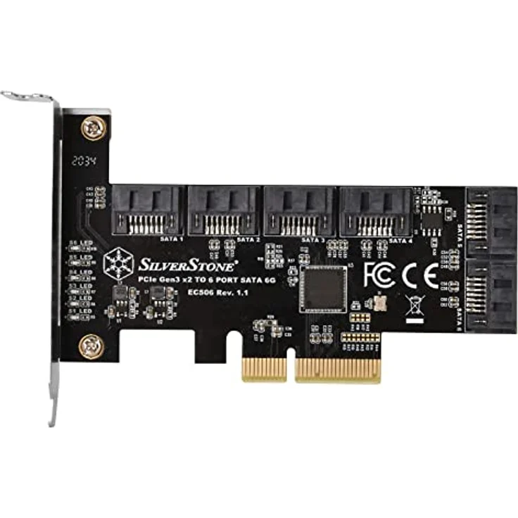 SilverStone Technology ECS06, 6-Port-SATA-Gen3- (6 Gbps) Non-RAID-PCI-Express-Gen3-x2-Karte, SST-ECS06 – Bild 3