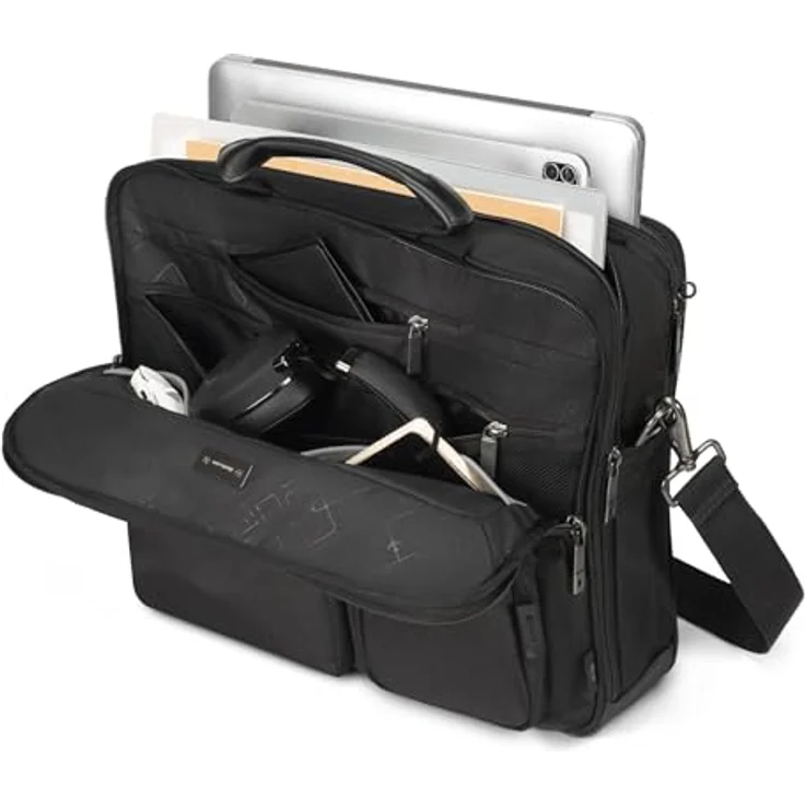 Dicota Sacoche Top Traveller SEVEN, Notebooktasche für Laptops bis 14 Zoll, 100% recyceltes PET, Schwarz – Bild 3