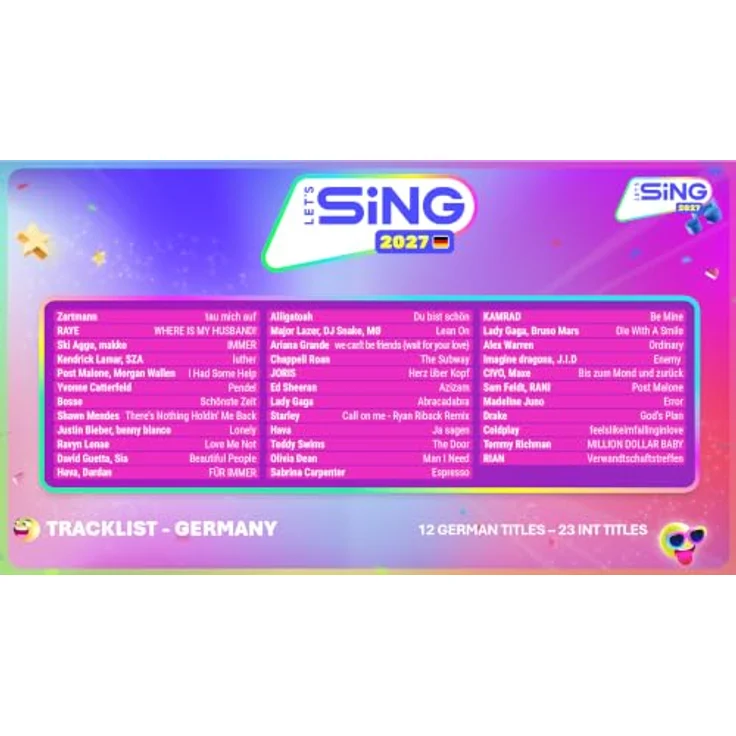 THQ NORDIC GMBH Let's Sing 2027 – Karaoke-Spiel für Nintendo Switch mit 35 deutschen Hits, Smartphone-kompatibel, 1-4 Spieler, Party-Modus – Bild 2