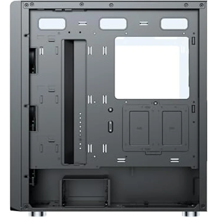 SILENTWARE Silentware Air 100 Midi Tower PC-Gehäuse, Große Metall Mesh-Front, gehärtetes Glas-Seitenfenster, 4x 120mm A-RGB Hydro-Lager Lüfter, GPU bis 383mm, abnehmbarer Mesh Deckel, ATX Netzteil, Schwarz – Bild 5