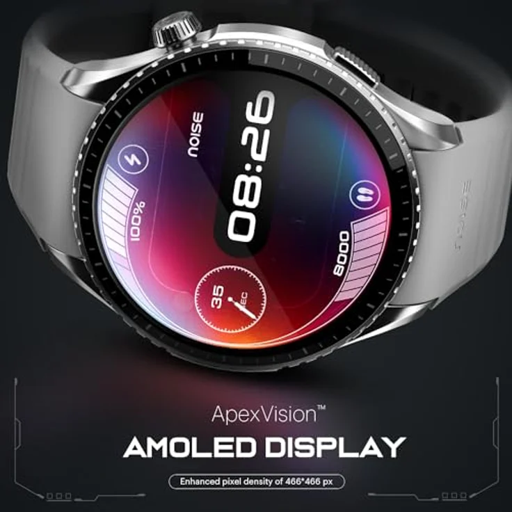 Noise Noise Origin Smart Watch Smoothest UI Experience (New Nebula UI) & EN 1 Processor, 1.46” ApexVision AMOLED Display, Stainless Steel Build, Activity Tracker, Contour-Cut Design, Fitness Age, Stainless Steel – Bild 4