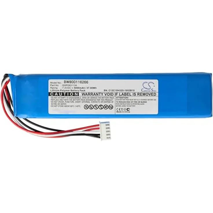 vhbw Akku passend für JBL Xtreme Bluetooth Lautsprecher Box ersetzt Gsp0931134 - (Li-Polymer, 5000mAh, 7.4V) - Ersatzakku, Batterie – Bild 4