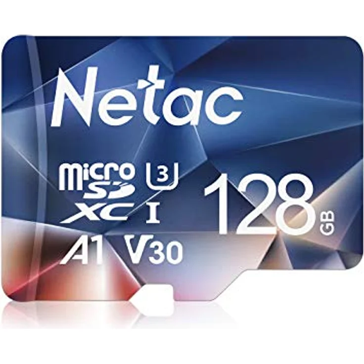 Netac Micro-SD-Karte 128GB, A1, U3, C10, V30, 4K, Geschwindigkeiten bis zu 100/30 MB/s (R/W), stoß- und wasserfest – Bild 1