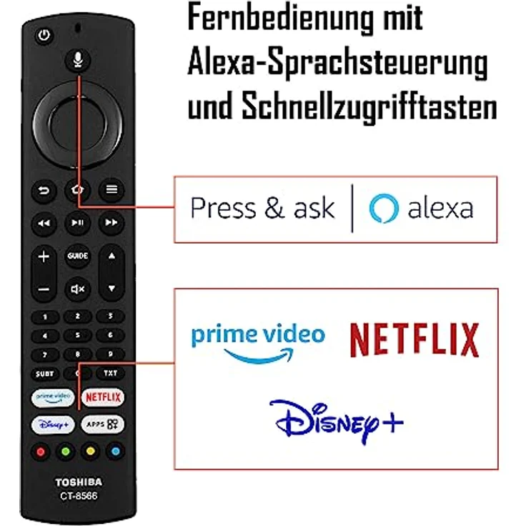 Toshiba 65QF5D63DA 65 Zoll QLED Fernseher/Fire TV (4K Ultra HD, HDR Dolby Vision, Smart TV, Triple-Tuner, Alexa Built-In, Bluetooth, Sound by Onkyo) [2023] – Bild 5