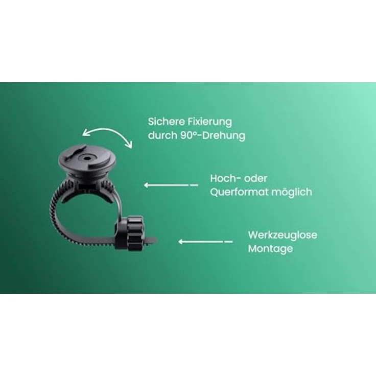 Egret Phone Fix Universal-Handyhalterung für Lenkstange, 2-in-1 Halterung für E-Scooter und Fahrräder, werkzeuglose Montage, Schwarz – Bild 3
