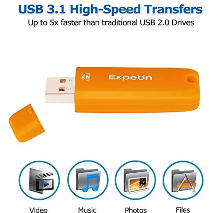Espeon 2 Stück, 64 GB USB 3.1 USB-Stick, Gummischalenschutz, Farbe: Macaroon - Hellblau, Hellviolett - ESP64G2PKM – Bild 4