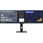INNOCN Ultra Wide Gaming Monitor 44 Zoll, 3840 x 1080P 120Hz Bildschirm, IPS, FreeSync Premium, HDR, 10 bit Farben, △E＜2, USB-C 65W, Höhenverstellbar, Foto Videobearbeitung, Schwarz, 44C1G